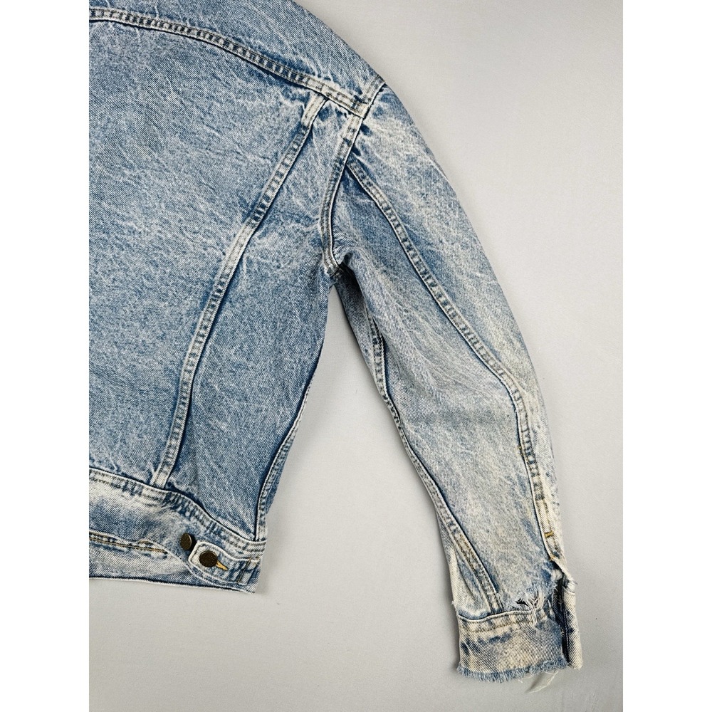 Vintage 80s Lee Riders 153438 USA Denim Trucker Jacket Medium Faded Distressed - Picture 11 of 14